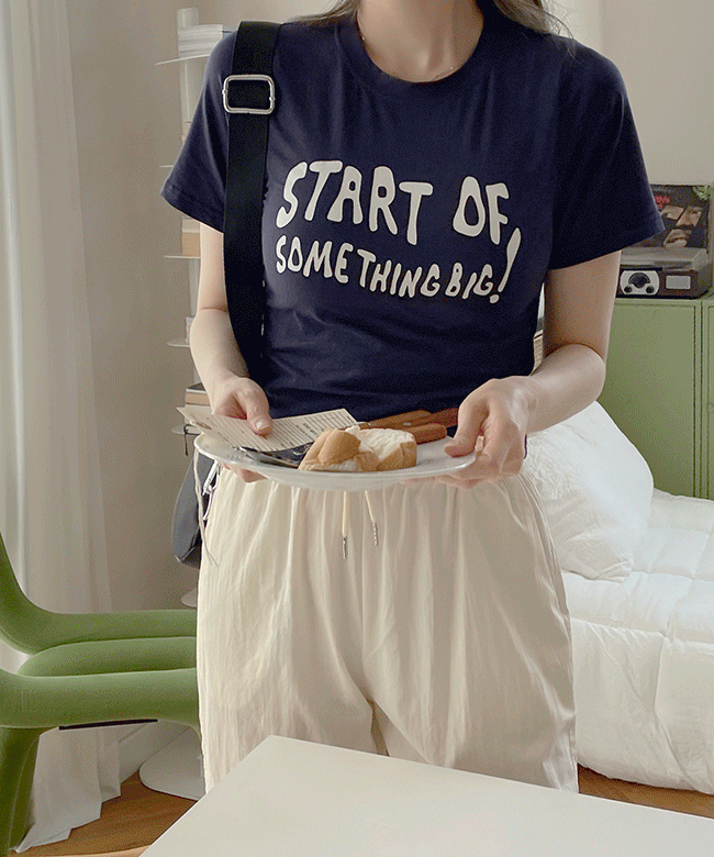 [키치 레터링💗]스타트 크롭 반팔 티셔츠(3color)